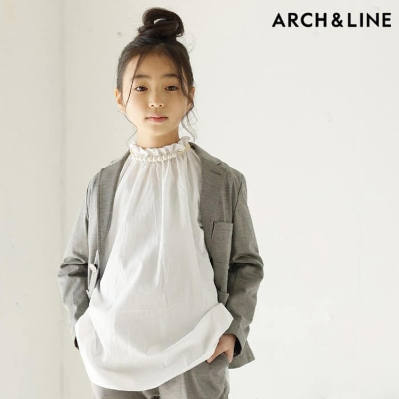 アーチアンドライン ARCH&LINE スーツ フォーマル 2WAY FRILL SHIRT SOLID M-XL(115-145cm)  [AL212107] 子供服 キッズ ブラウス シャツ 卒業式 入学式 七五三 法事 | ほわいとあっぷる