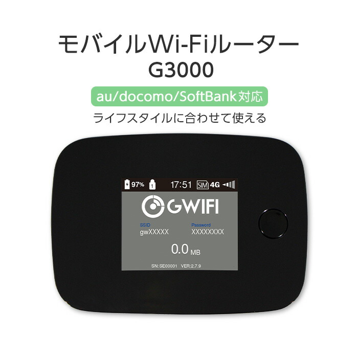 楽天市場】【中古】 Wifi モバイルルーター SIMフリー 購入 ポケットwifi 持ち運び 即日利用可能 ルーター 契約不要 wifiルーター  G3000 / プリペイドsim 付き 10GB セット simカード 国内 日本 softbank ソフトバンク 在宅勤務 テレワーク 返却不要 :  ケース・フィルムの ...