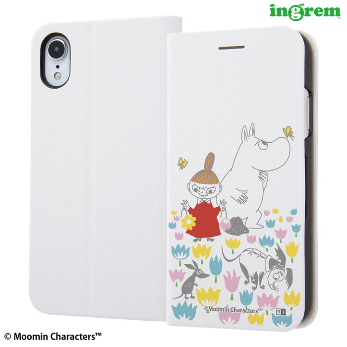 楽天市場 Iphone Xr ケース 手帳型 ムーミン 手帳型ケース マグネットタイプ お花畑 2 ケース フィルムのwhitebang