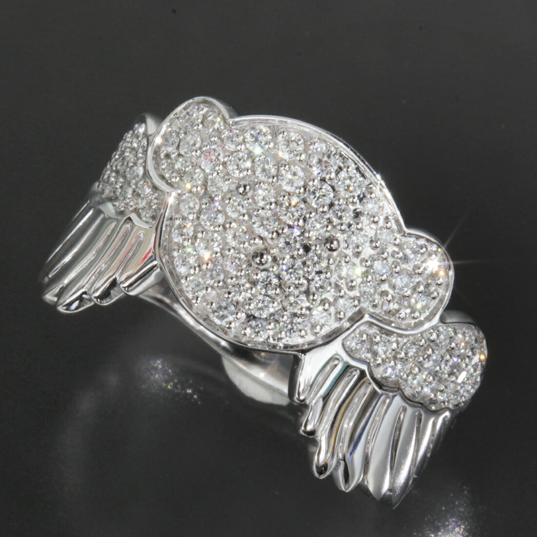 楽天市場】☆4/18トウス ダイヤモンド リング K18YG ハート クマ