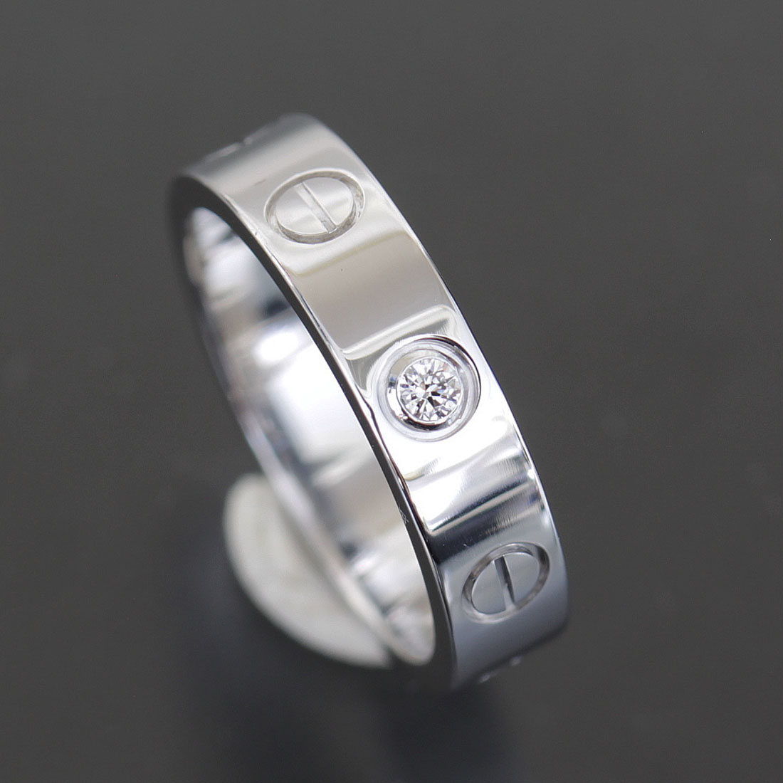 カルティエ Cartier ミニラブリング 1Pダイヤ 6号(46)750 K18WG E2044【中古】｜有限会社ネオネット