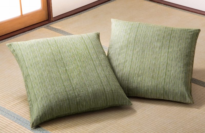 しじら織り座蒲団押しかぶせる 松葉【55×59】【室内装飾】綿100％