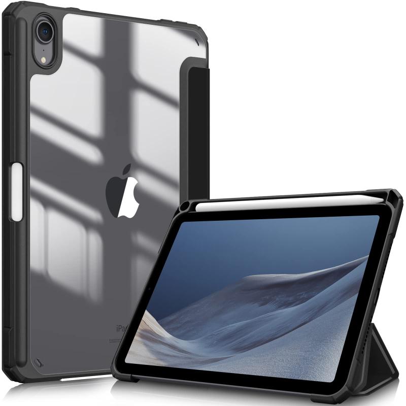 Fintie for iPad Mini 7 ケース (A17 Pro 2024) / iPad Mini 6 ケース 2021 8.3インチ 第7/6世代 透明バックカバー Pencil 収納可能 Pencil ワイヤレス充電対応 三つ折スタンド スリ