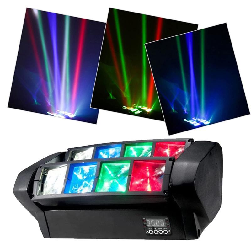 Frezon ステージライト スパイダー ムービングヘッド 80W 8LED RGBW 舞台照明 7/15チャネル ステージ照明 DMX対応 ムービングライト ディスコライト ホームパーティー対応 小型 軽量 回転角度540度