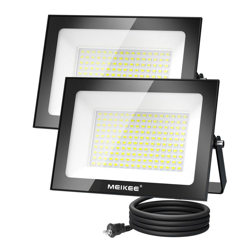 MEIKEE【80W 100W 150W 200W 超薄型 2個セット】LED投光器 作業灯 超高輝度 昼光色 6500K