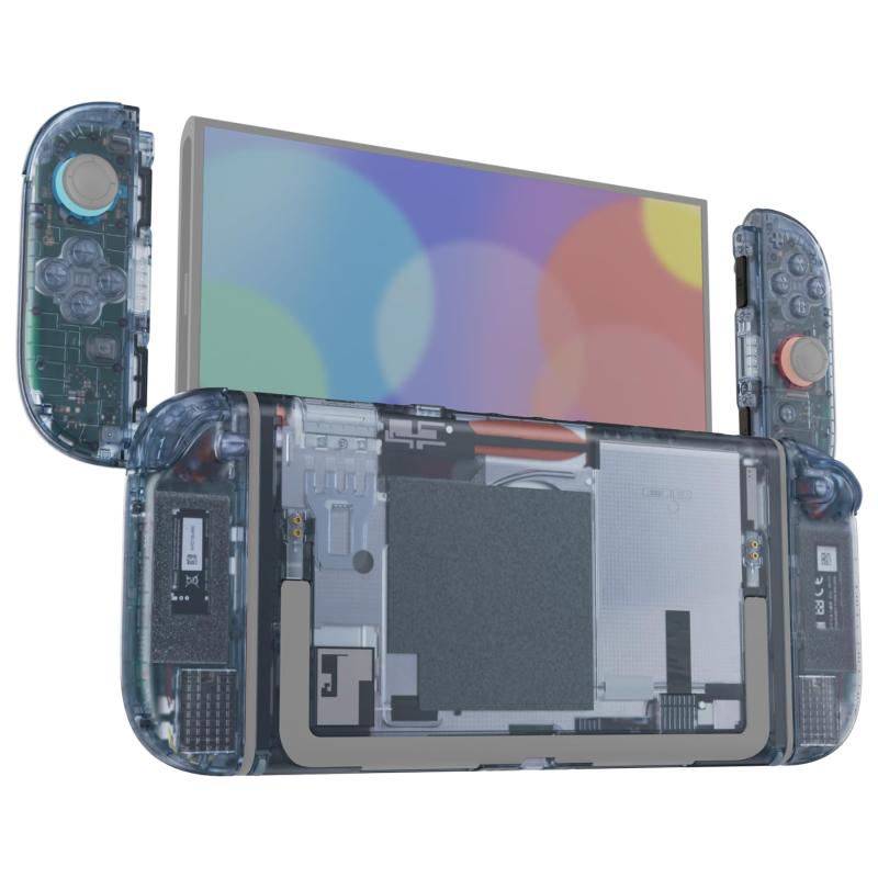 eXtremeRate Nintendo Switch 2対適用業務DIY取り替えっこ甲殻名取り草、Switch 2 \u0026amp; Joycon 2相応うカスタムフルセット うしろ側一皿 コントローラーハウジングボタン付き添い人 晴れ晴れしい版-せつ然たる系【クリアグレイシャ