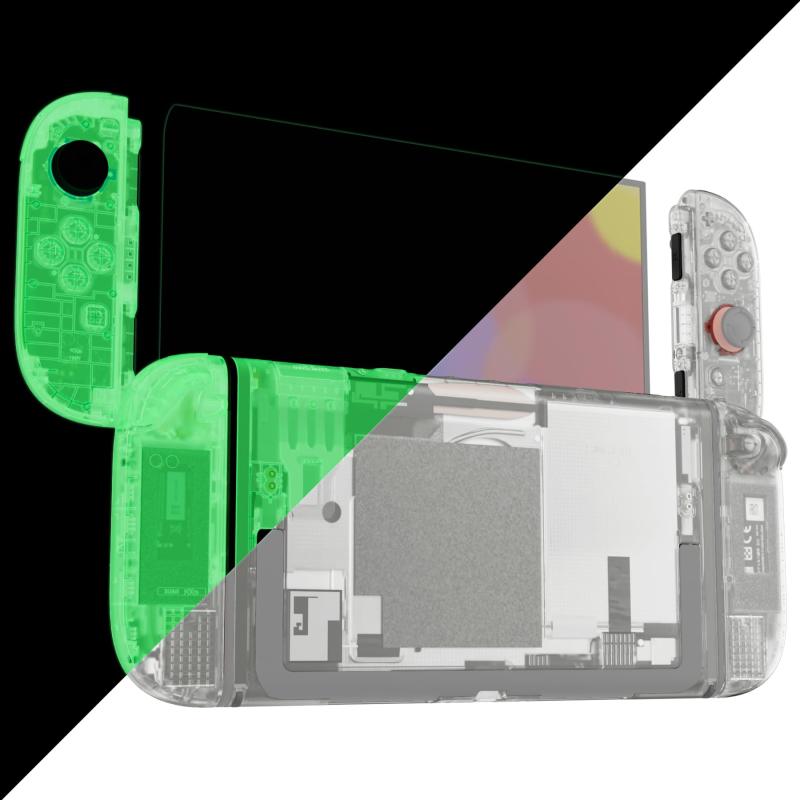 eXtremeRate Nintendo Switch 2対適用業務DIY取り替えっこ甲殻名取り草、Switch 2 \u0026amp; Joycon 2相応うカスタムフルセット うしろ側一皿 コントローラーハウジングボタン付き添い人 晴れ晴れしい版【まっ暗がりで光る-緑であること】