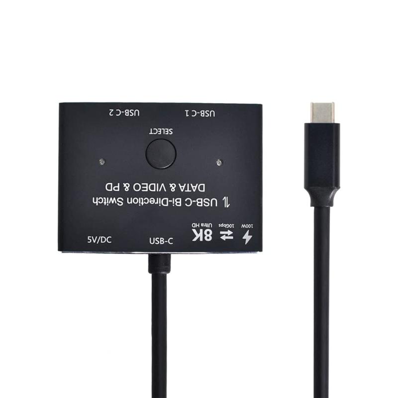 xiwai USB-C Type-C 双方向スイッチ MST 1~2 ハブ サポート ビデオデータ PD 8K@30hz 100W 10Gbps