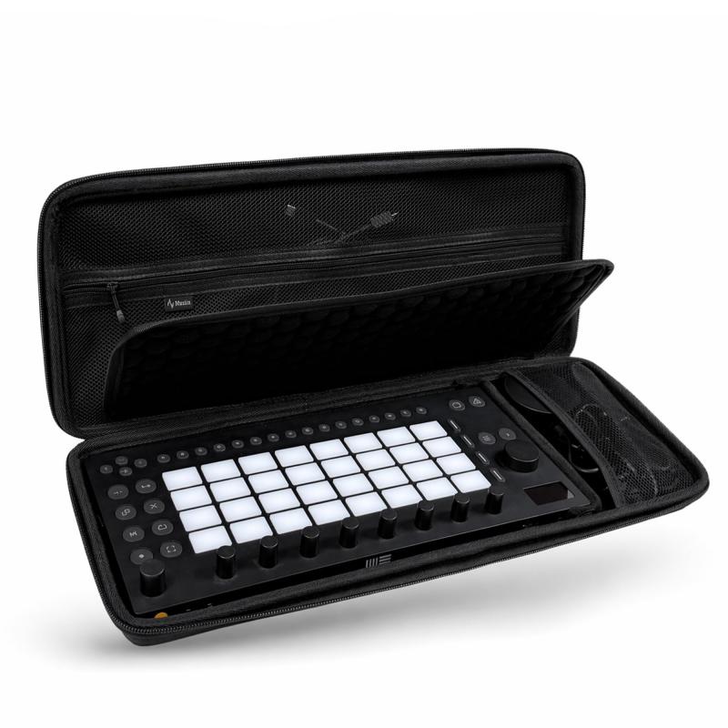 Musiin カスタムプロダクションステーションケース Ableton Move対応ケーブルコンパートメント内側にメッシュポケット付き固定デザインコンパクトトラベルケース