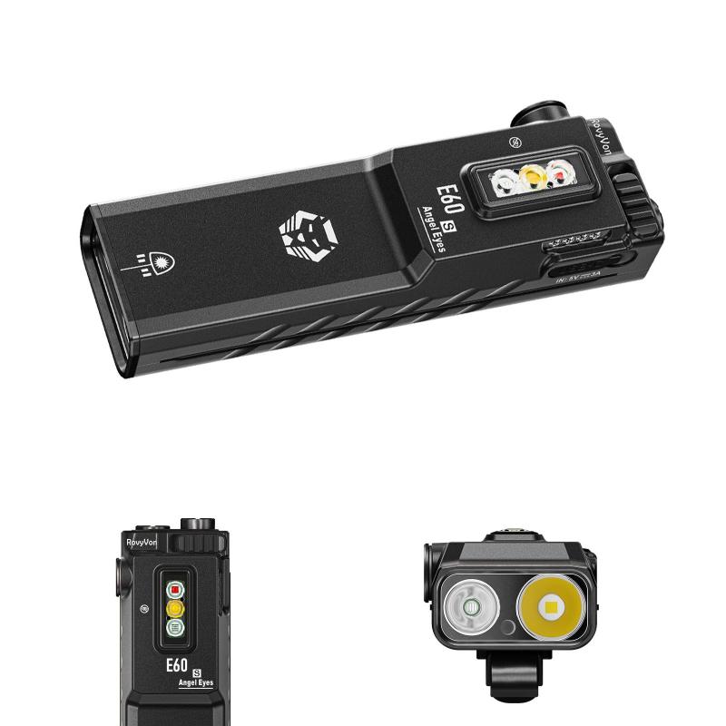 RovyVon Angle Eyes E60s 小型 申し受ける式 懐中照明ランプ 最大限度最終生産物1500lm ledともし火 軽さ 晴れ晴れしい,緑,365航空マイル UV ともし火,白/赤/UV 傍えともし火,取りはらい能力のあるな双方向ゼムクリップ(黒いこと)