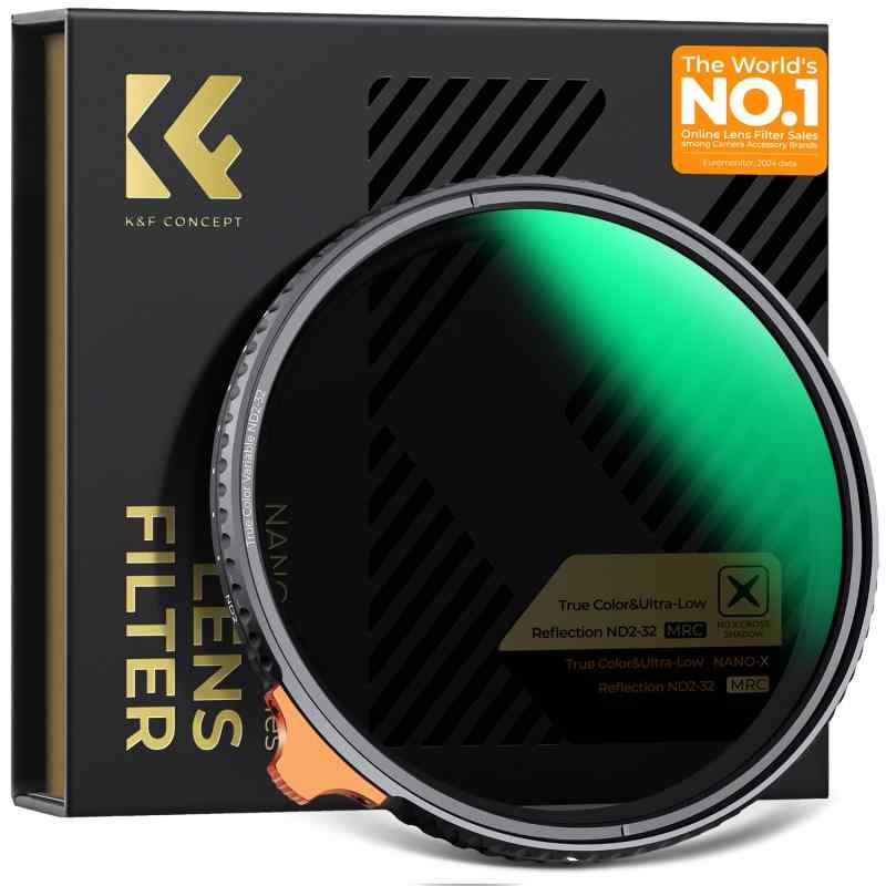 K&F CONCEPT 77mm True Color&超低反射 ND2-ND32 可変NDフィルター 黄色被り解消可能 超低反射0.1% 28層コーティング(Nano-Xcel)|White market