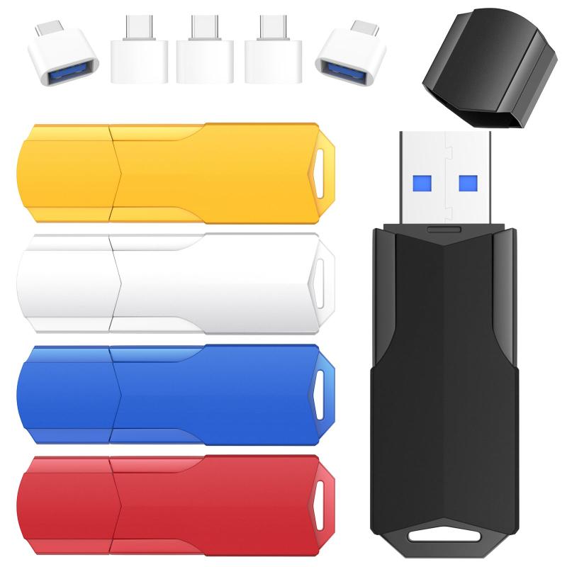 64GB USB記憶装置5個仕掛ける Wooolken USB 3.0 総締め運転 USB C アダプターと同盟罷工さあ美付き添い人資料記憶装置用 USB フラッシュメモリティックメモリ