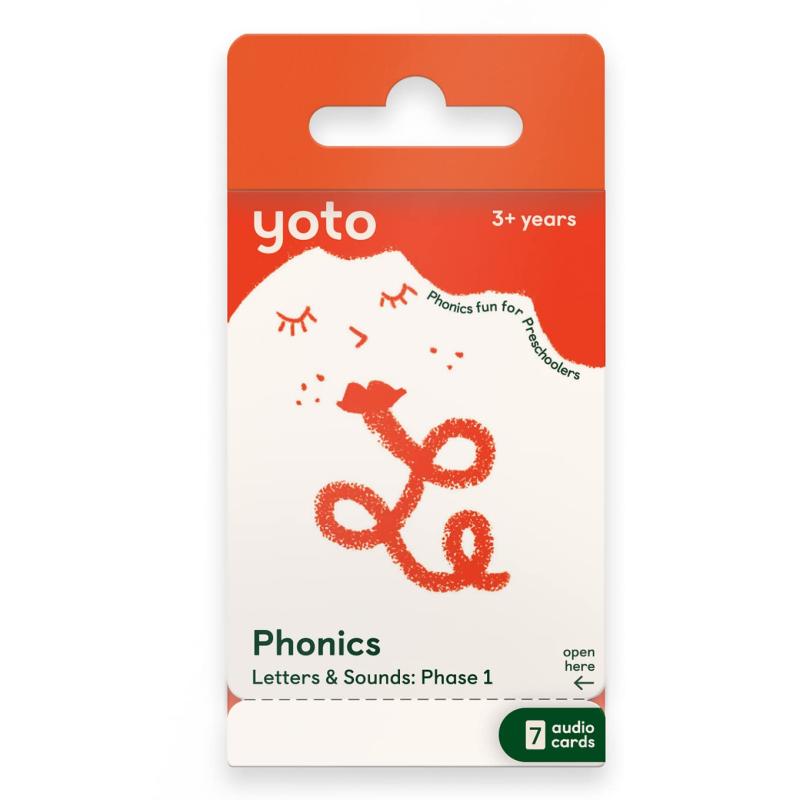 YOTO フォニックス:文字と音:フェーズ1 &ndash; キッズ7オーディオカード プレーヤー&amp;ミニオールインワンオーディオデバイスで使用可能、教育画面フリーリスニング、楽しいインタラクティブ｜White market