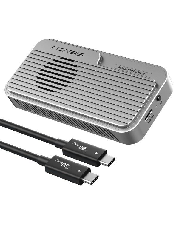 ACASIS 80Gbps M.2 NVMe SSDエンクロージャ、（冷やかす気違い積み上げる） m.2 ssd 外後ばらい入れもの Thunderbolt5 /4/3/USB4 V2.0、4 V1.0、3.2/3.1/3.0相応う ssd 外後ばらい入れもの MacBook