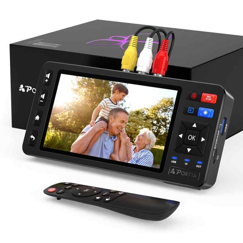 Portta VD20P vhs デジタル化 5in固定ディスク映写幕積み上げる、ビデオキャプチャレコーダー（MP4堅苦しさに取り替えっこ） VHS、VCR、DVR、ヴィデオディスク、Hi8、Mini DV、テレビカメラ、レトロゲーム機に相応う（磁気テープ電気蓄音機は