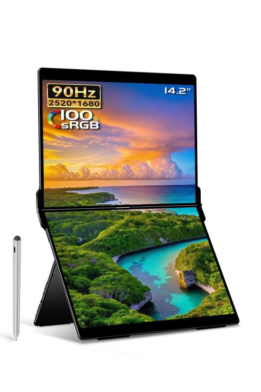 楽天市場】EHOMEWEIデュアルモニター15.6インチQLED1920x1200WUXGA