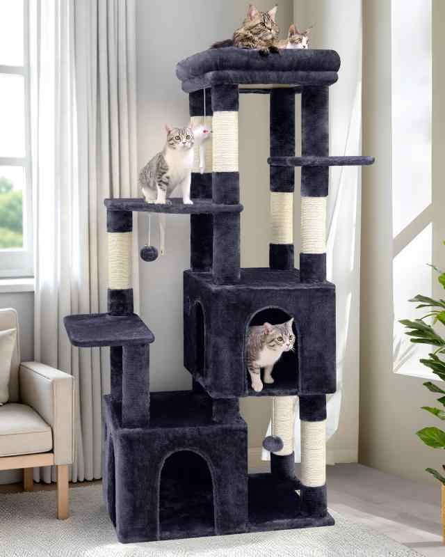 Globlazer キャットタワー 据え付け 年がしら 猫高閣 大型猫用 猫高閣 多頭飼い 大型 多役立つこと 登り分かりやすい 2ねこ住み家 7生まれながら麻紐爪とぎ極点 ぬいぐるみ座布団見とおし台 猫 寝台 ハンギン