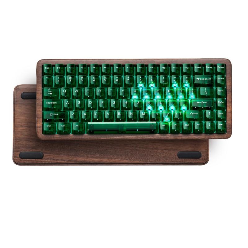 ゲーミングキーボード Womier WD75 V2 ワイヤレス メカニカルキーボード 75%英語配列 8000mAhバッテリー 木製キーボード USB/2.4GHz/BT QMK/VIA対応 ホットスワップ ガスケット搭載 RGBバックライト搭載, ｜White market