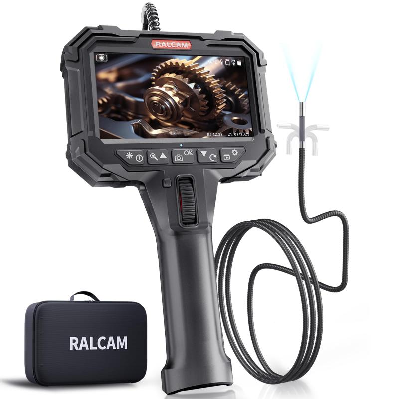 Ralcam ファイバースコープ先端可動式 5インチ液晶内視鏡 6.2mm極細防水スコープカメラ 自動車エンジン・配管・機械検査用|White market