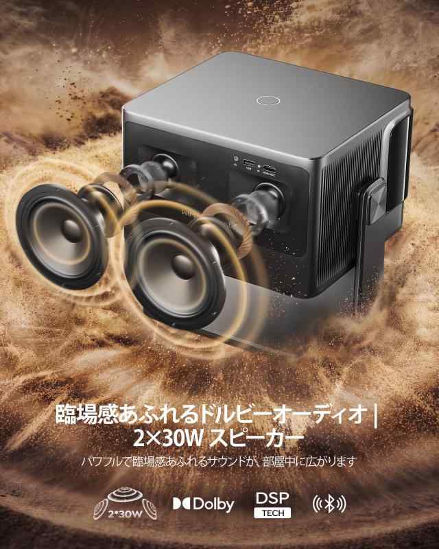 プロジェクター4K【2800ANSI・60WDolby・最速VIDAA・音声操作】WIMIUSK14｜静音30dB｜AI自動フォーカス＆6D台形補正｜Netflix/YouTube/Prime対応｜Wi-Fi6・BT5.4・AirPlay2｜HDMI