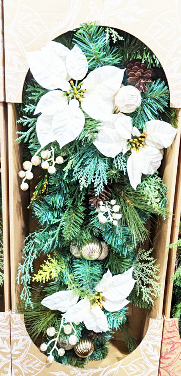 【楽天市場】あす楽★5の倍数日は楽天カードエントリーで5倍/即納即納★【COSTCO】コストコ通販クリスマス スワッグ：WhiteLeaf