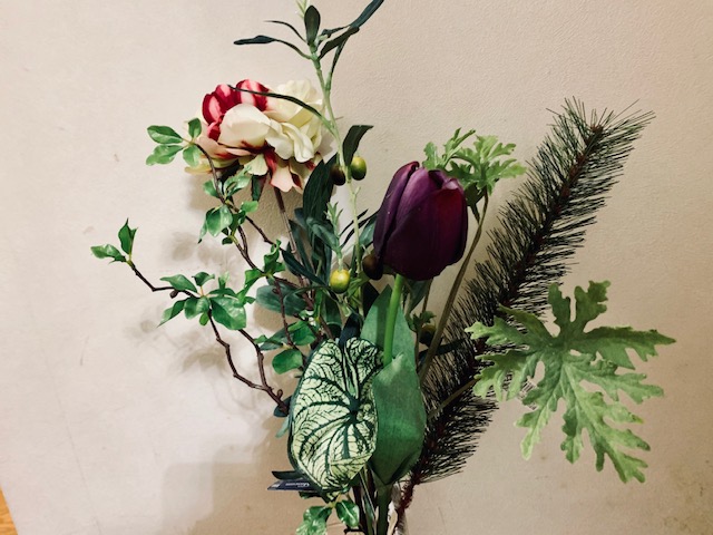 段取り花 造花 ドレスアップな絵図面 洋風 門使い方 深見草 チューリップ オリーブ ナチュラルな入合わせるリーフ Hotjobsafrica Org