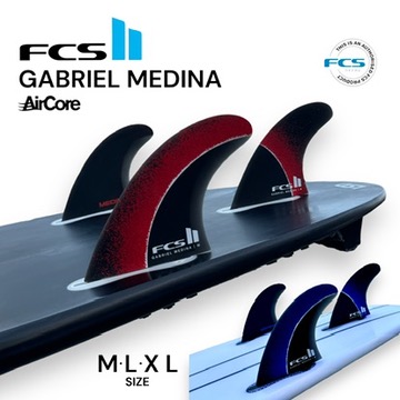 【3,000円クーポン発行中!!】FCS2 フィン GM ガブリエル メディーナ トライフィン GABRIEL MEDINA SIGNATURE TRI FIN エアコア AirCore 超軽量 PC パフォーマンスコア 3枚入り 日本正規品 サーフィン サーフボード ショートボード M/L/XL｜WHITEROOM店