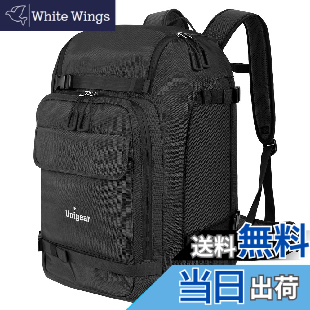 【送料無料】Unigear スノーボード バックパック スキー ブーツバッグ 大型 スキーヘルメット バッグ 大容量 50L 7色 色：70L-ブラック、サイズ：70L｜White Wings