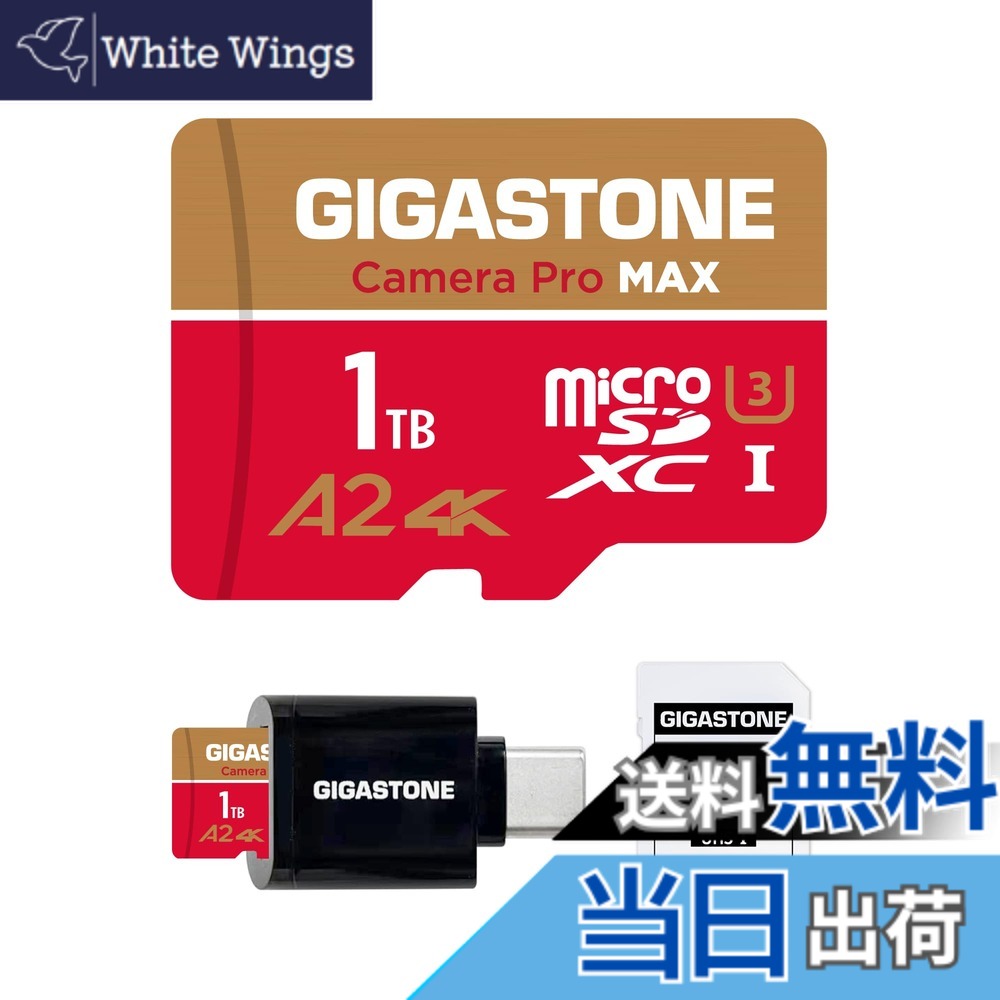 【貨物輸送無料】GIGASTONE マイクロsd歌留多 128-4-1 Core Group 色：1結核症 Camera Pro MAX 1枚+Type C歌留多愛読者、大きさ：1結核症 4K Camera Pro MAX + USB C Card Reader