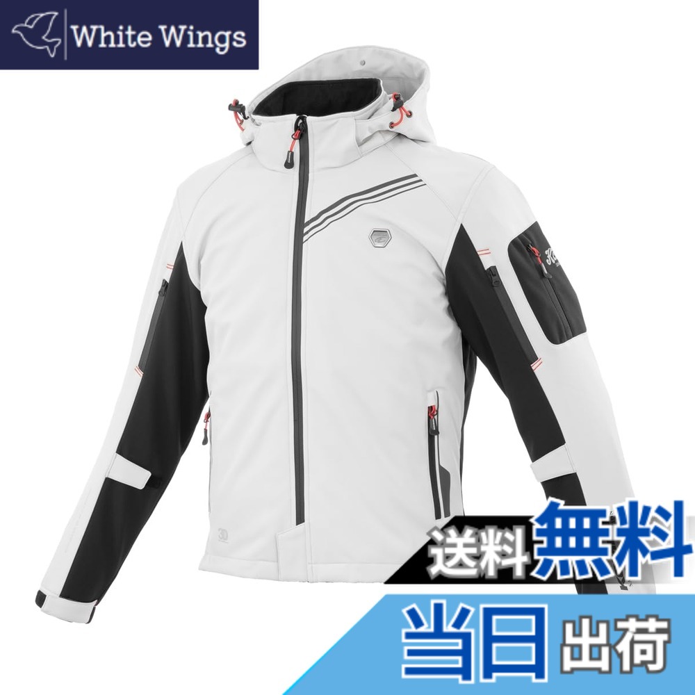 【送料無料】[コミネ] バイク用 プロテクトソフトシェルウィンターパーカ-イフ JK-579 JK-5791 JK-5792 JK-5793 秋冬春向け 防寒 CE規格レベル2 CE規格 ストレッチ素材 防風 プロテクター 色：Light Grey Black、サイズ：2XL｜White Wings