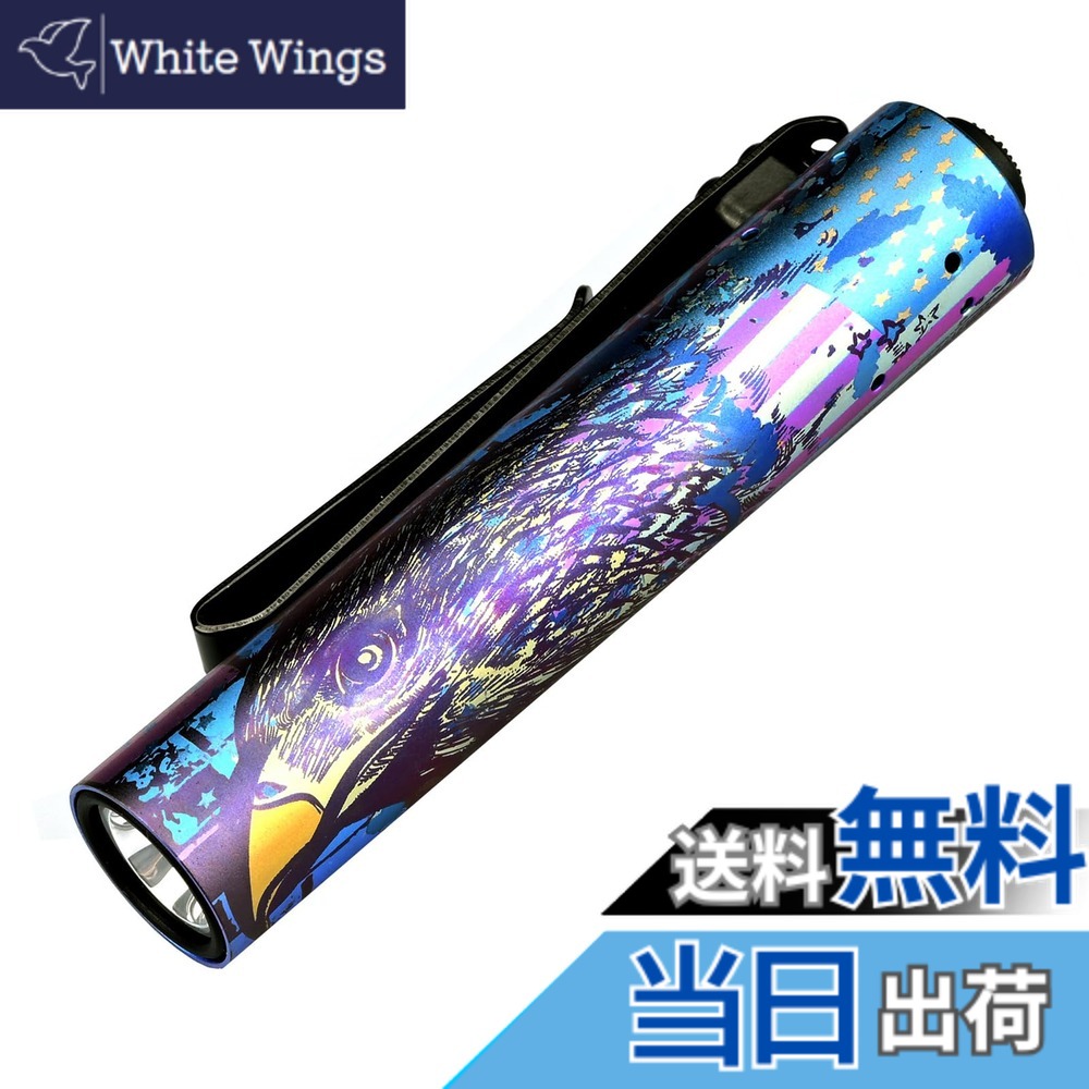 【貨物輸送無料】ACEBEAM Rider RX 2.0 懐中照明ランプ LED 小型 軽さ 豪然たる 明るさ最大限度1000lm 閃光電球ともし火 単三相応う IP68雨合羽 日常の持っていく、アウトドア、山登り、衝撃不仕合わせなどに適しています 色：イーグルフラッグパターン（チタン）- 700ルーメン 5000K CRI90