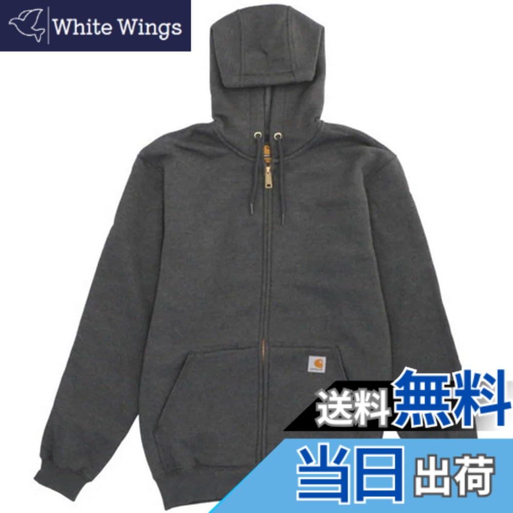 【送料無料】[カーハート] メンズ MIDWEIGHT HOODED ZIP-FRONT SWEATSHIRTフード付きトレーナー [並行輸入品] 色：Carbon_Heather(026)、サイズ：L｜White Wings