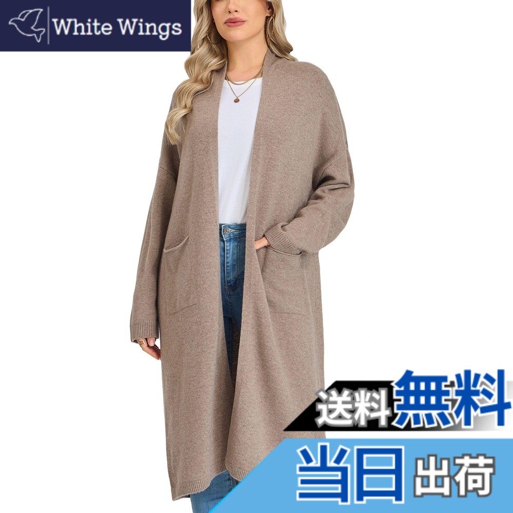 【送料無料】[VETLURY] ロングカーディガン レディース メリノウール 秋冬 カーディガン 口付き 全包辺 長袖 厚手オフィス用 S-L 色：ヘザーキャメル、サイズ：S｜White Wings