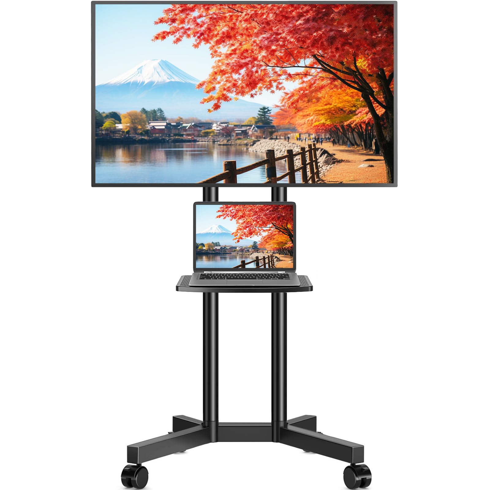 楽天市場】【送料無料】テレビスタンド キャスター付き移動式42-100