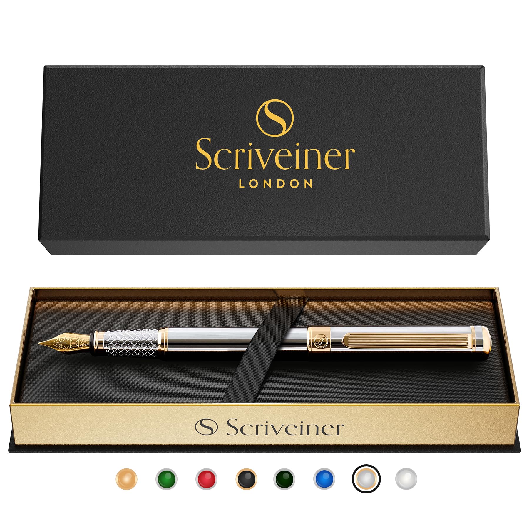 楽天市場】【送料無料】Scriveiner 最高級 プレミアム 万年筆 (黒