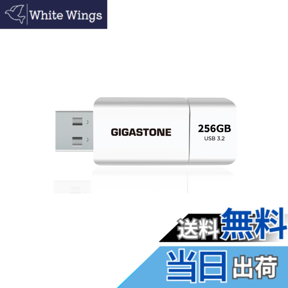 【送料無料】GIGASTONE 256GB Flash USB メモリ Z60 USB 3.2 Gen 1, 120MB/s超高速転送 スライド式キャップレス データ保存 バックアップ PC/Mac/テレビ/車載対応 USB 2.0 / 3.0 / 3.1 対応｜White Wings