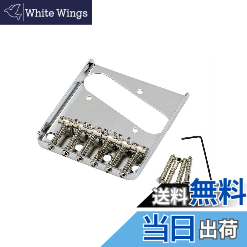 【送料無料】Fender パーツ 6-Saddle Vintage-Syle Telecaster Bridge Assembly|White Wings