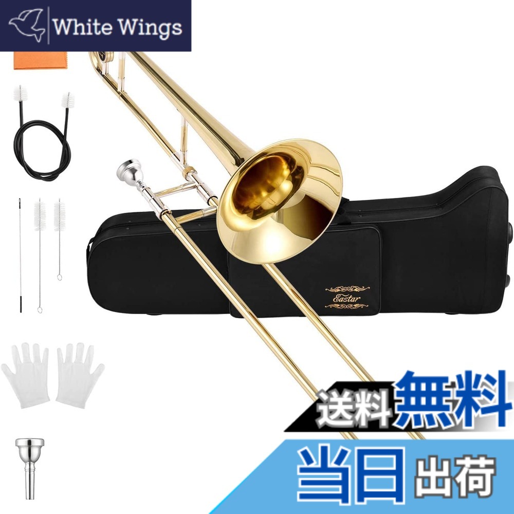 【送料無料】Eastar トロンボーン テナー B調 Trombone ゴールドラッカー ケース付 学生用 ETB-330 (ゴールド)