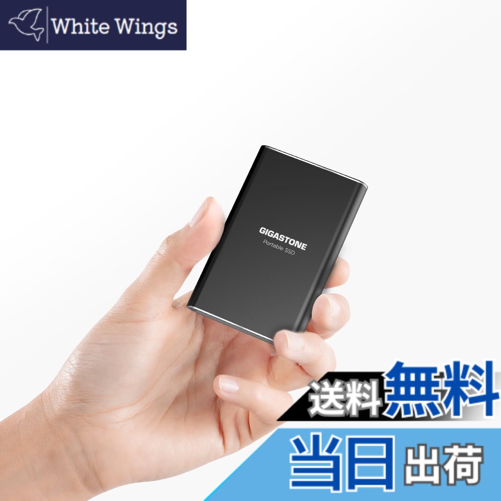 【送料無料】【PS4 メーカー動作確認済】Gigastone 外付けSSD 250GB 3D NAND搭載 USB 3.1 ポータブルSSD 転送速度最大500MB/s Type A/Type C ケーブル付き 3年|White Wings