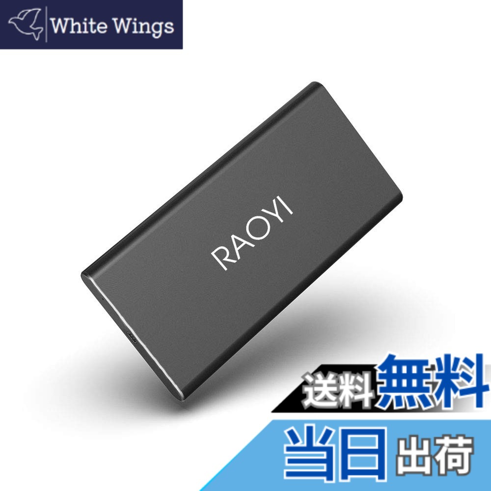 【送料無料】RAOYI 外付けSSD 250GB USB3.1 Gen2 ポータブルSSD 転送速度最大550MB/秒 PS4動作確認済 超薄型・超高速Type-A/Type-C 耐衝撃 防滴 黒｜White Wings 7,214円