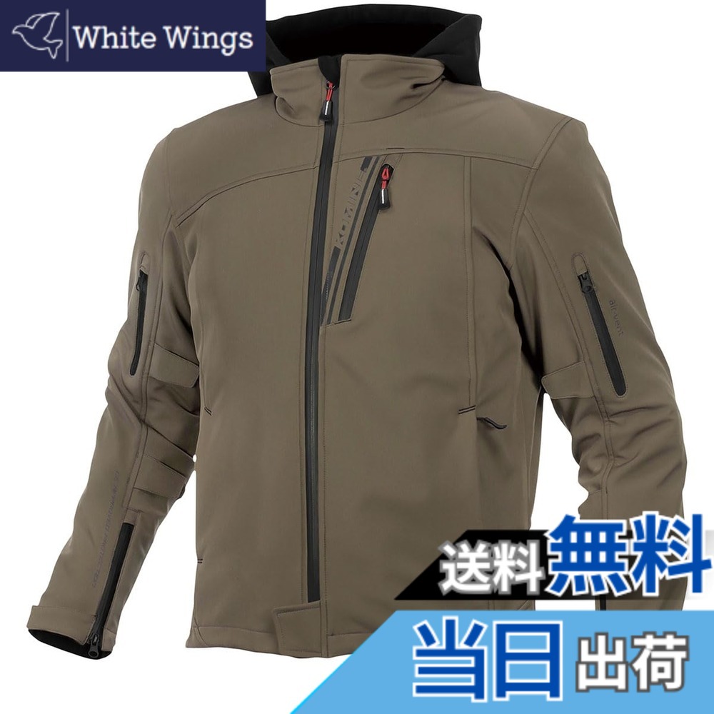 【送料無料】[KOMINE] バイク用 ジャケット プロテクトソフトシェルウインターパーカ JK-590 1133 秋冬春向け CE規格レベル2 CE規格 ストレッチ素材 防風 プロテクター 07-590 メンズ Deep Olive XL