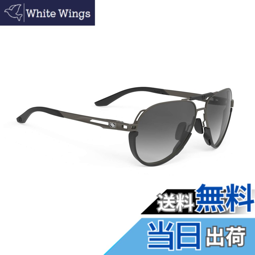 【送料無料】[RUDYPROJECT] サングラス SKYTRAIL スカイトレイル ガン マット フレーム/スモーク ブラック デグ レンズ 幅58mmブリッジ幅: 14mmテンプル長: 130mm高さ48mm｜White Wings