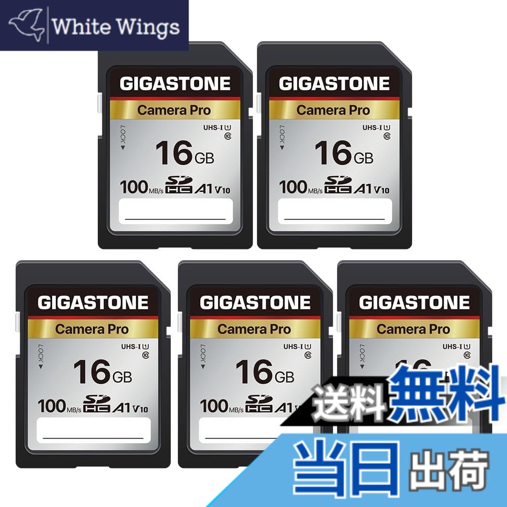 【貨物輸送無料】【5年見聞立てなおす・無償取り替えっこ】GIGASTONE SD歌留多 16GB 5個仕掛ける Camera Pro SDHC UHS-I A1 V10 U1 C10 100 MB/s 弾丸道路 4K UHD \u0026 Full 固定ディスク 映像媒体 Canon Nikon Sony Pentax Kodak Olympus Panasonicなど デジタル写真機 一眼二眼レフ相応う ミニ入れもの5個付き添い人