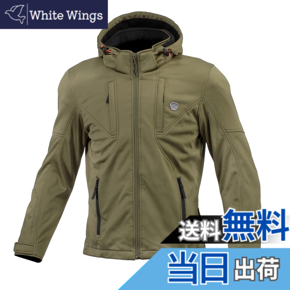 【送料無料】コミネ(KOMINE) バイク用 ジャケット JK-6022 プロテクトソフトシェルシステムパーカ Olive S｜White Wings
