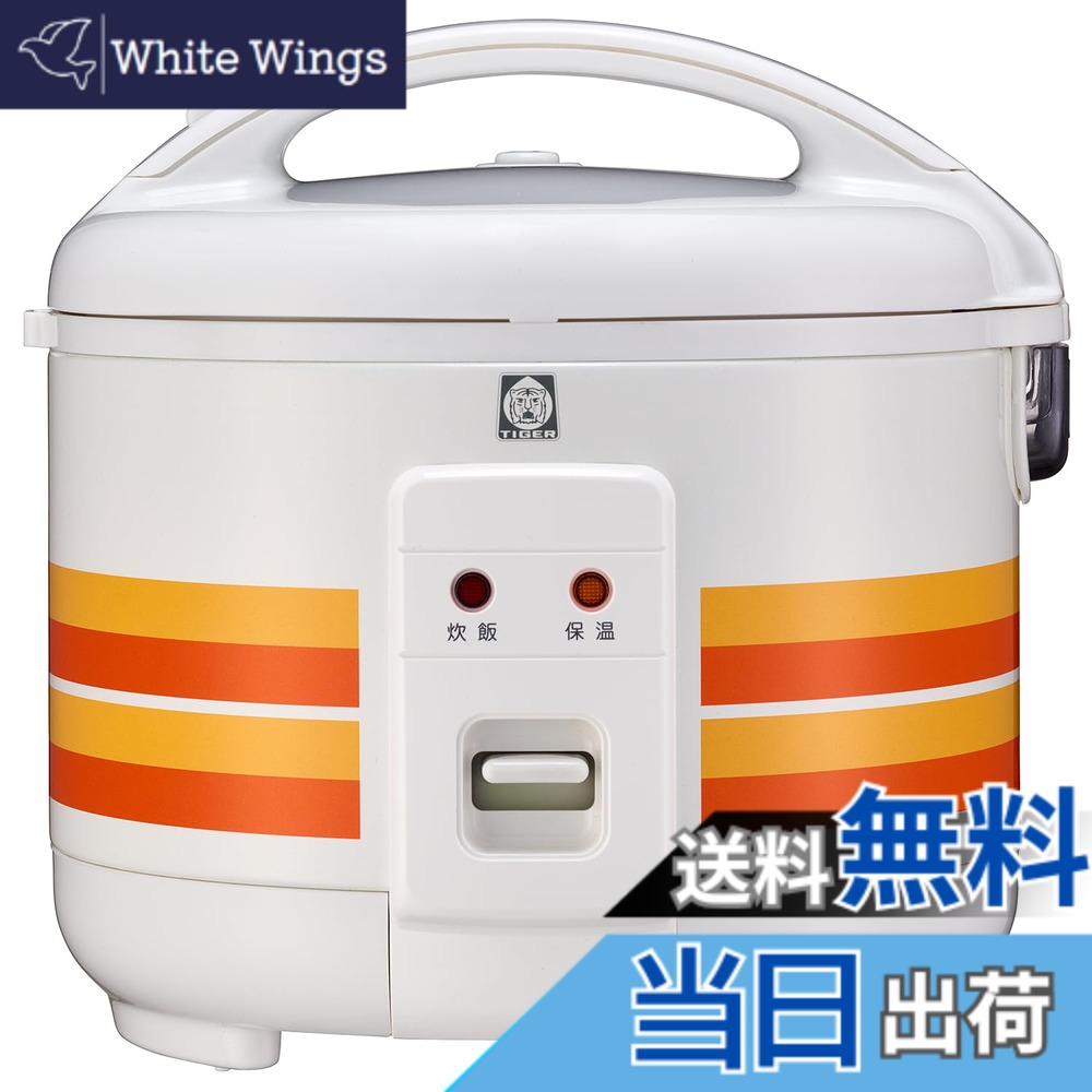 【貨物輸送無料】タイガー魔法瓶(TIGER) 炊飯器 3合 WEB押さえる 100周年祝する模範例 刷り直す レトロ柄 オレンジ色縞模様 JNP-T055WO