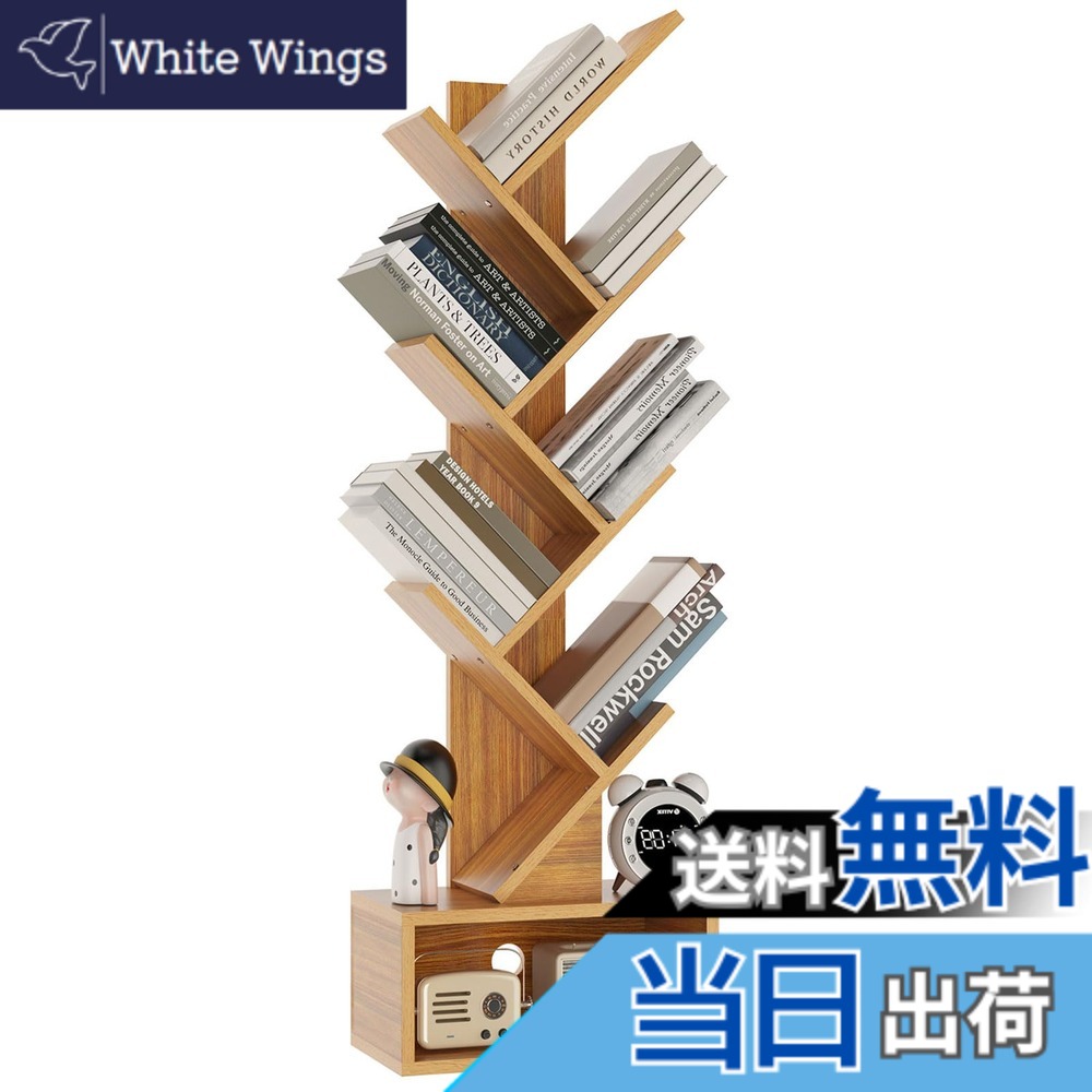 【貨物輸送無料】YMYNY 書物棚6階建て中仕切り 立て棚 大静電容量木の棚 磁気テープ飾りつけ格 自主独往式棚 ホームオフィスリビングオフィス用 38 x 19 x 112 珊 CD傾倒押しとどめる 逐次刊行物読みものの見せびらかす用 木の色 JPHBC016N