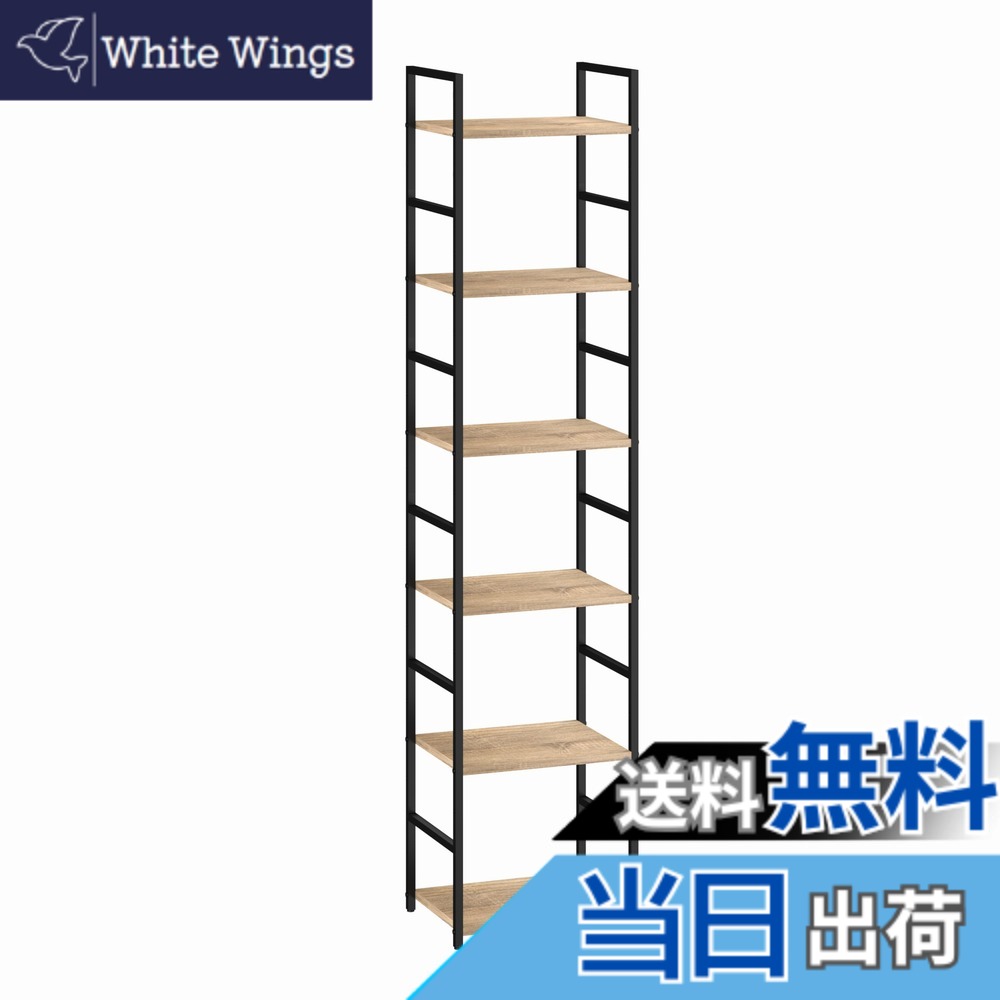 【送料無料】XINYF 棚 ラック おしゃれ 棚 スリム 棚 ラック 棚 スリム シェルフ ラック おしゃれ オープンシェルフ オープンラック 本棚 スリム (オーク, 幅40x奥行30x高さ176cm)|White Wings