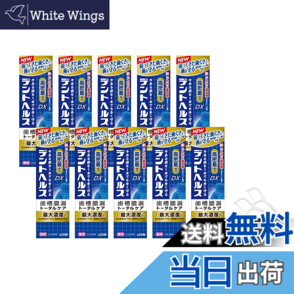 【送料無料】ライオン デントヘルス薬用ハミガキDX 85g オリジナル歯間ブラシ付属 (10個)