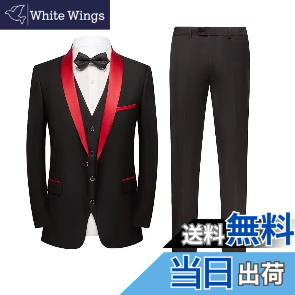 【貨物輸送無料】[YAYOKYA] 背広 メンズ スリー天下太平 ブラックタイ 礼服 御祝い背広 か細い 酉の方角合わせる能力のある 華燭の典 交歓会 パーテイ 肩かけ色つや 燕尾服 1つ名取り草 センターベント 成人男性服 メンズドレスアイテム S-6XL 色：黒いこと-赤いこと01、大きさ：M