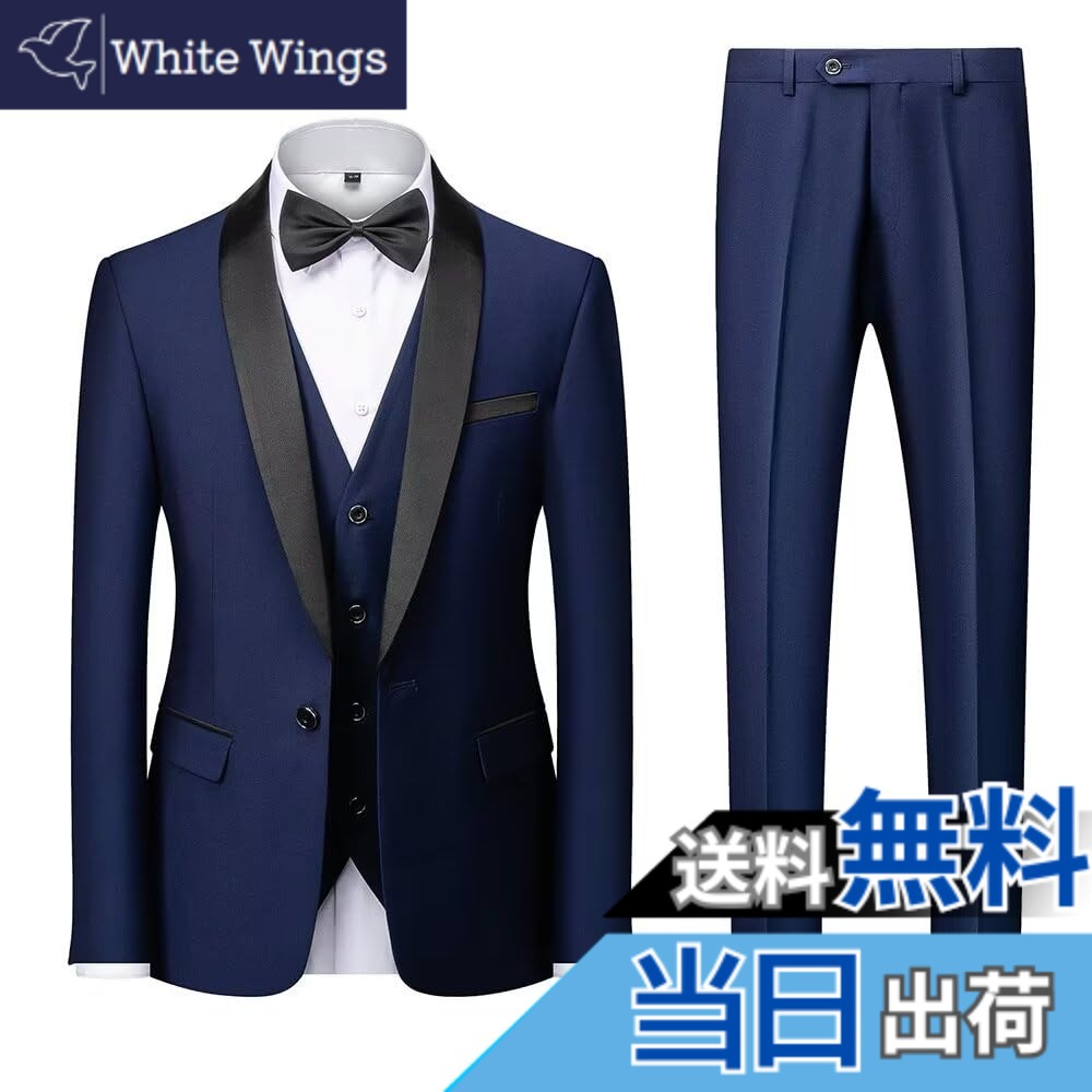 【貨物輸送無料】[YAYOKYA] 背広 メンズ スリー天下太平 ブラックタイ 礼服 お祝い背広 か細い 酉の方角合わせる能力のある 御芽出度 交歓会 パーテイ 膝掛け色合い 燕尾服 1つ名取り草 センターベント 成人男性服 メンズドレスアイテム S-6XL 色：米国海軍、大いさ：2XL